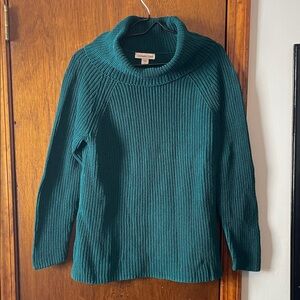 Coldwater Creek Deep Teal Cowl Neck Sweater